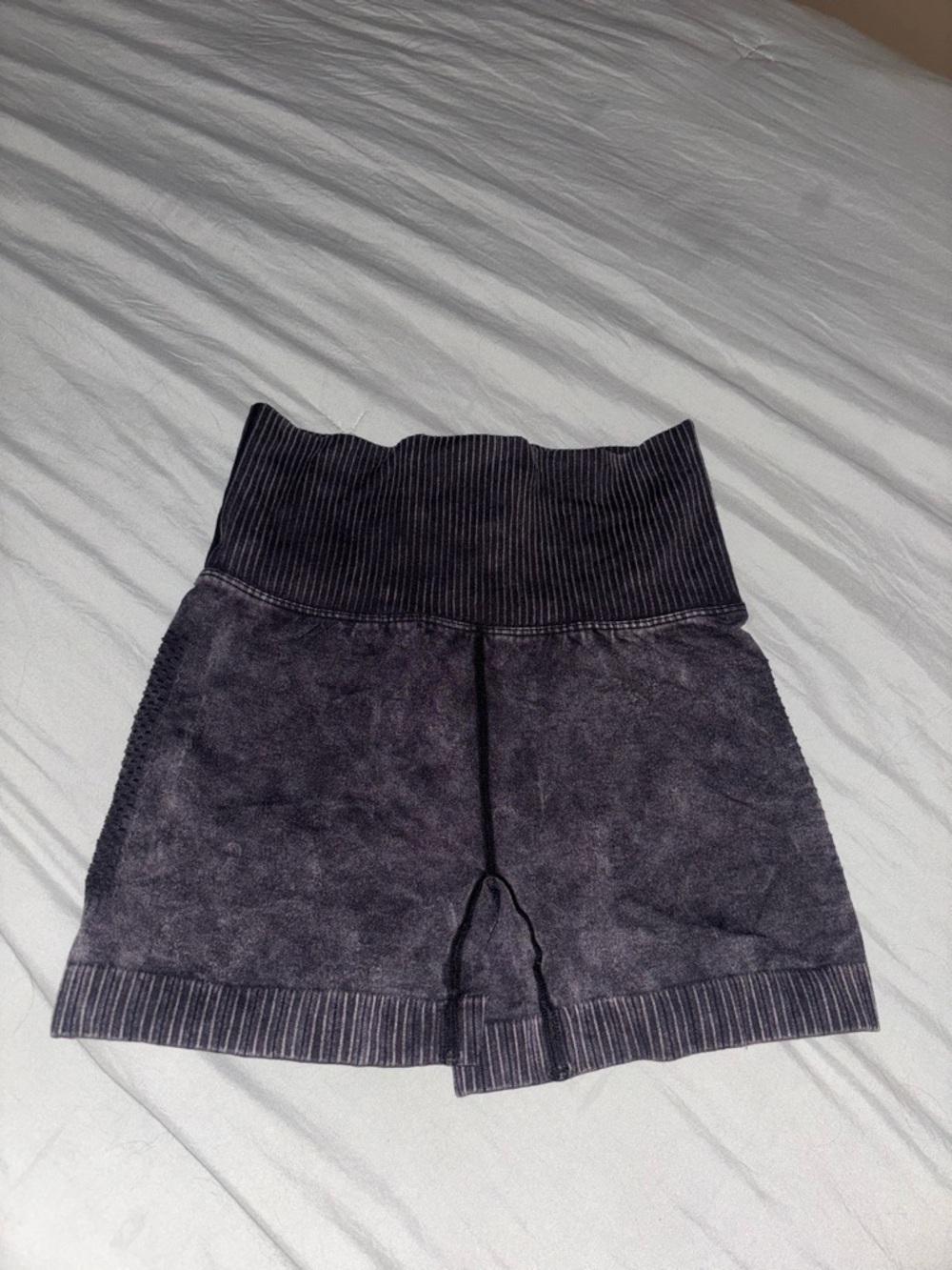 Zenana Outfitters High-Waist Ribbed Black Biker Shorts